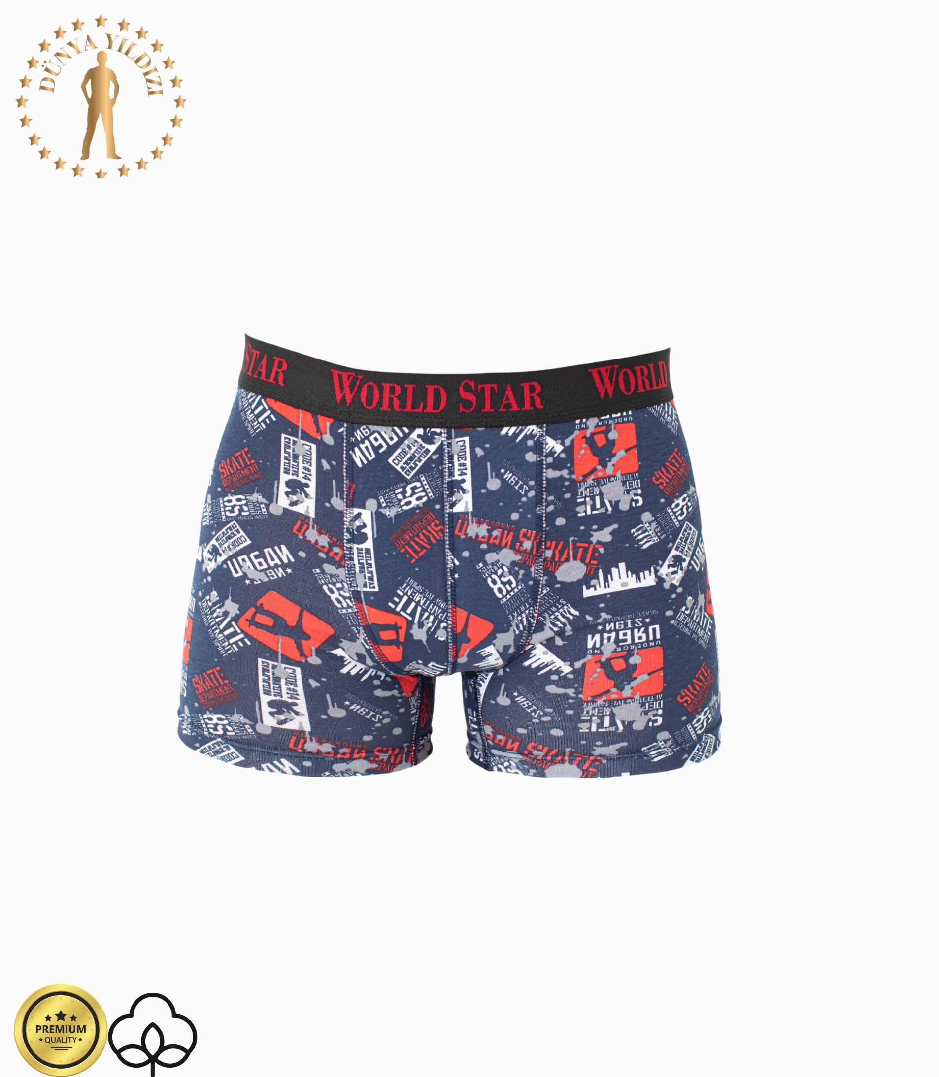 Dünya Yıldızı Desenli Erkek Boxer 3