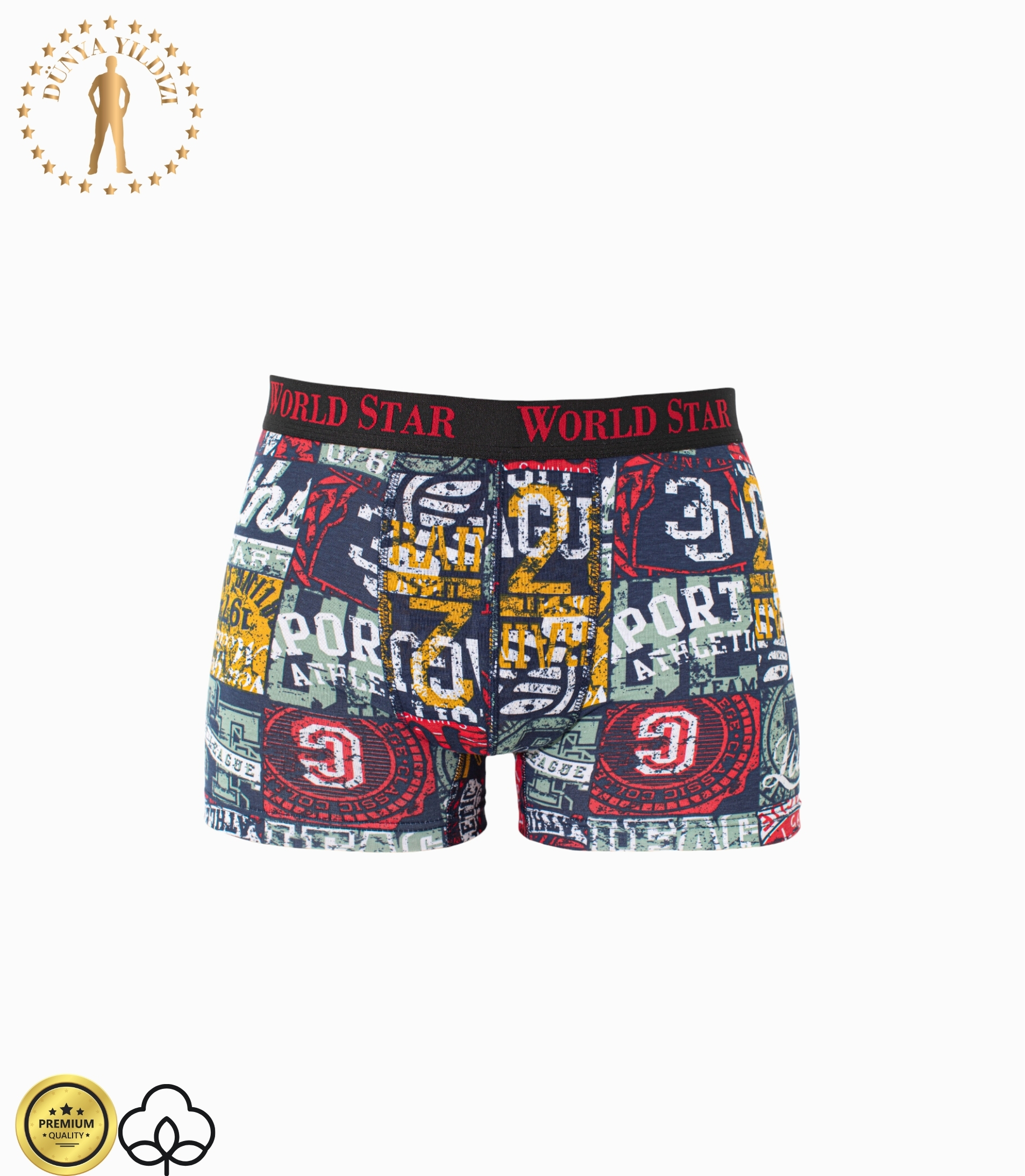 Dünya Yıldızı Desenli Erkek Boxer 3