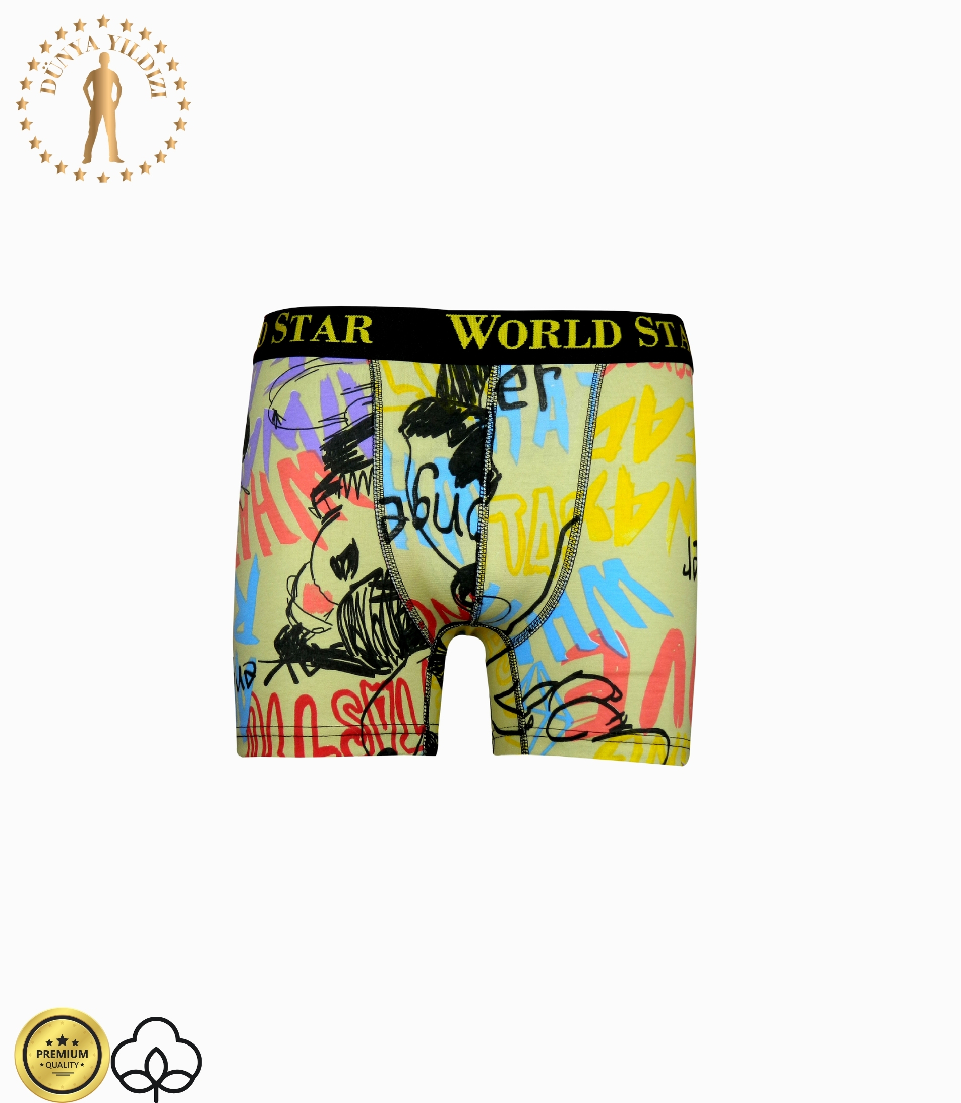 Dünya Yıldızı Desenli Erkek Boxer 3