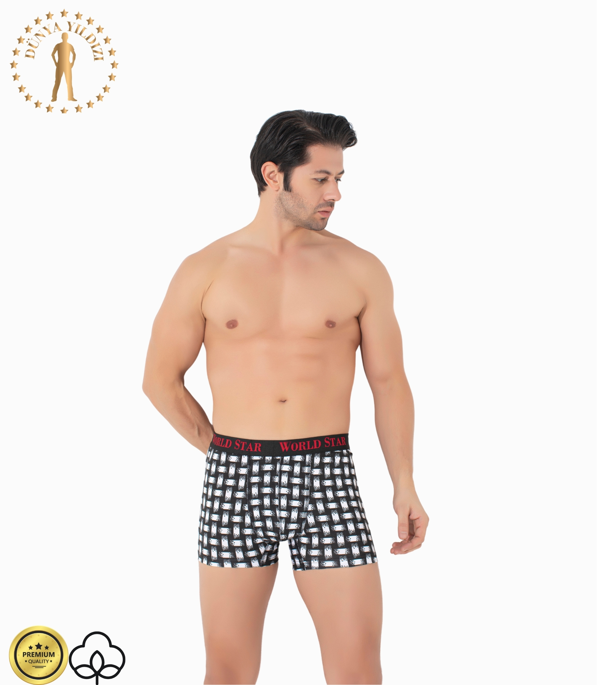 Dünya Yıldızı Desenli Erkek Boxer 2