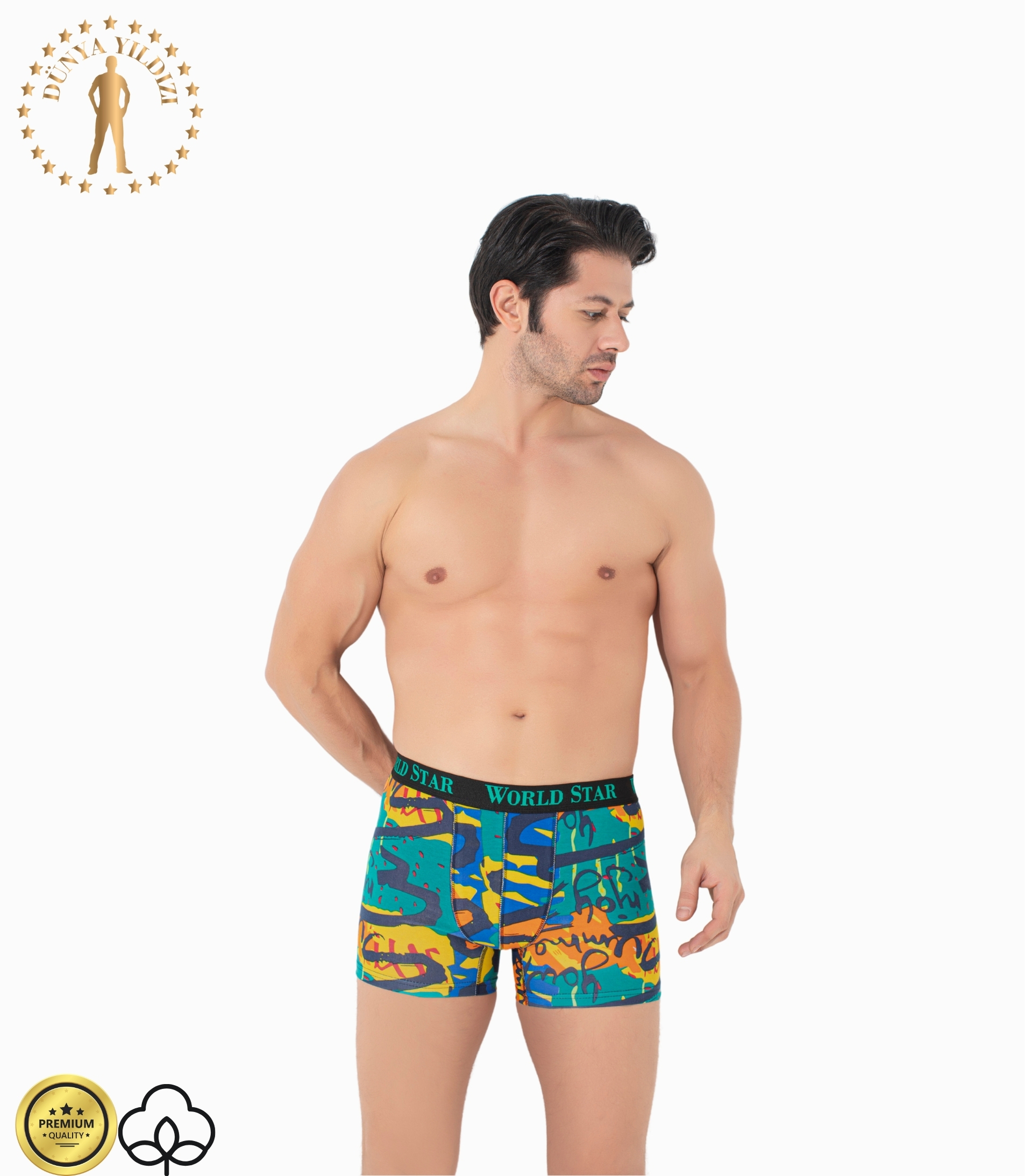 Dünya Yıldızı Desenli Erkek Boxer 2
